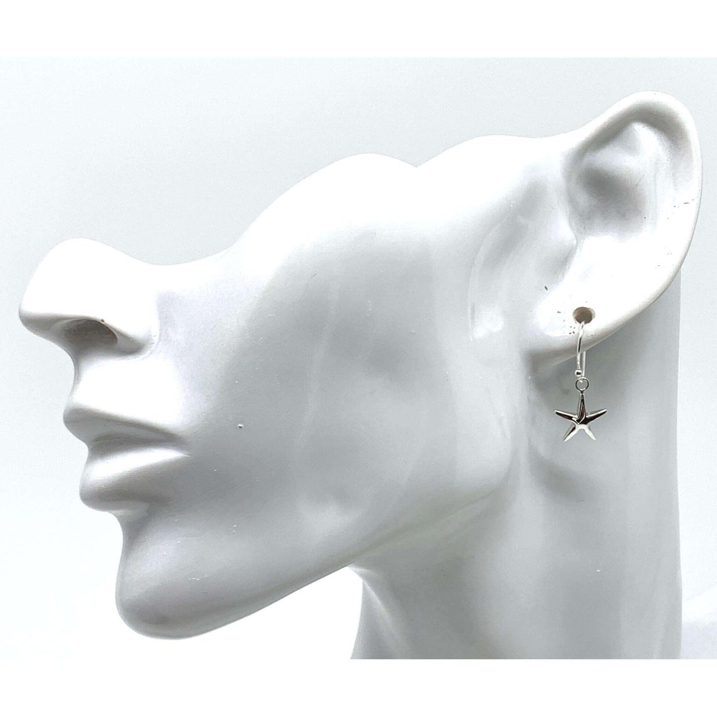 Star Drop Earrings In Sterling Silver