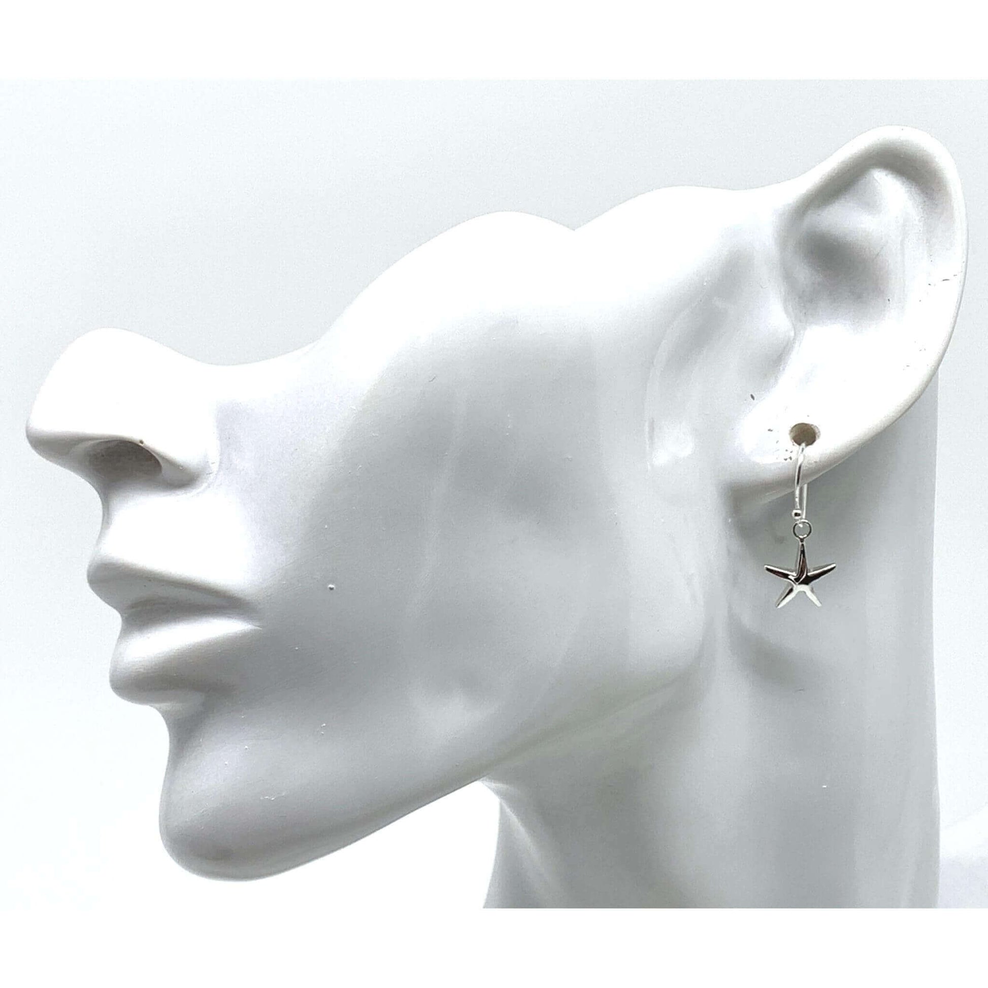 Star Drop Earrings In Sterling Silver