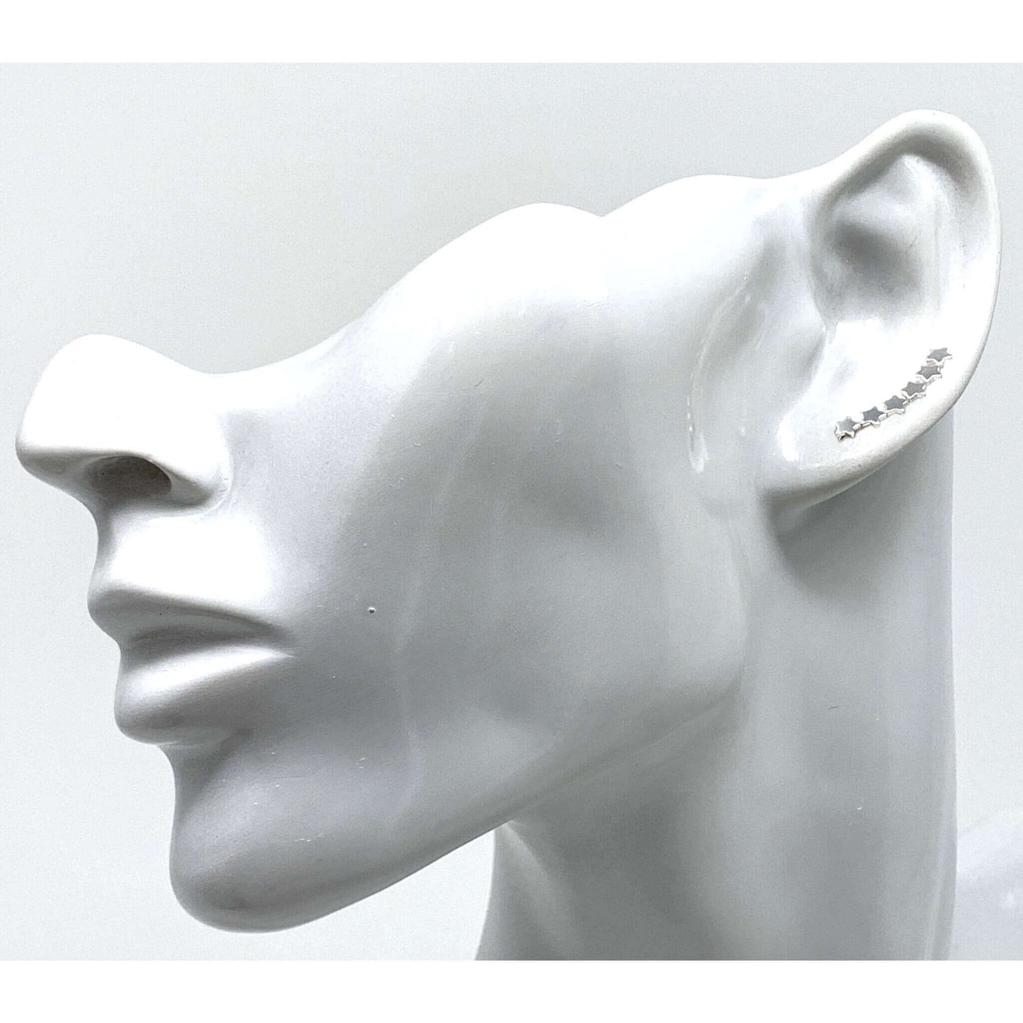 Star Ear Climber Earrings In Sterling Silver