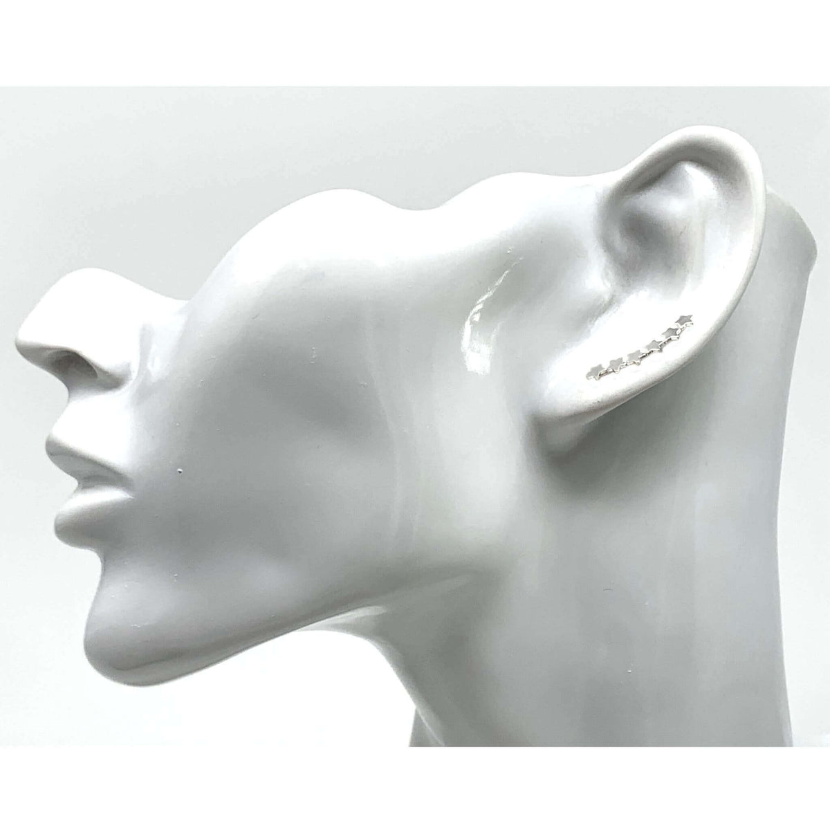 Star Ear Crawler Earrings In Sterling Silver