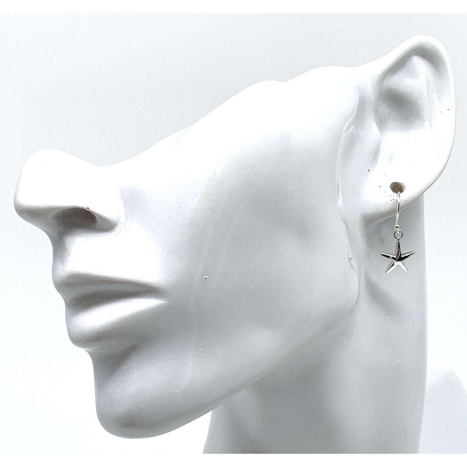 Star Earrings - Sterling Silver Dangle Earrings