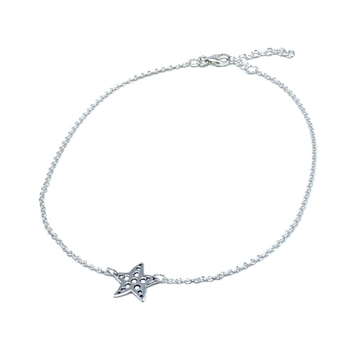 Starfish Anklet In Sterling Silver