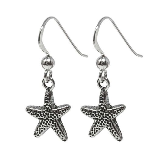 Starfish Earrings In Oxidized Sterling Silver