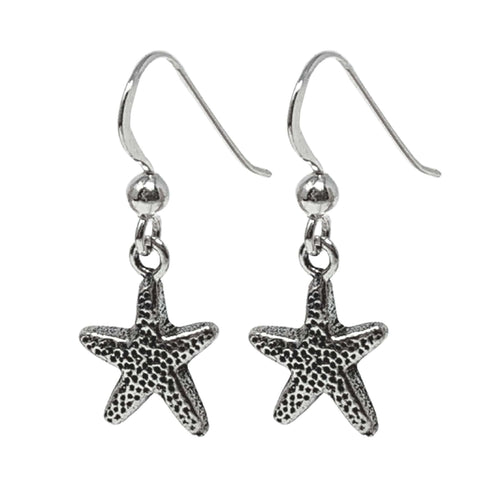 Starfish Earrings In Oxidized Sterling Silver