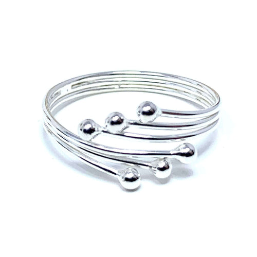 Sterling Silver Adjustable Ball Ring