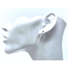 Sterling Silver Bar And Circle Earrings - Sud Earrings
