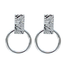 Sterling Silver Bar And Circle Earrings
