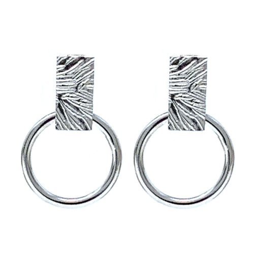 Sterling Silver Bar And Circle Earrings