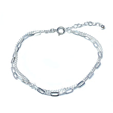 Sterling Silver Chain Link Double Layered Bracelet - Fine Jewelry
