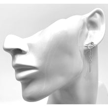 Sterling Silver Circle Bar Chain Earrings
