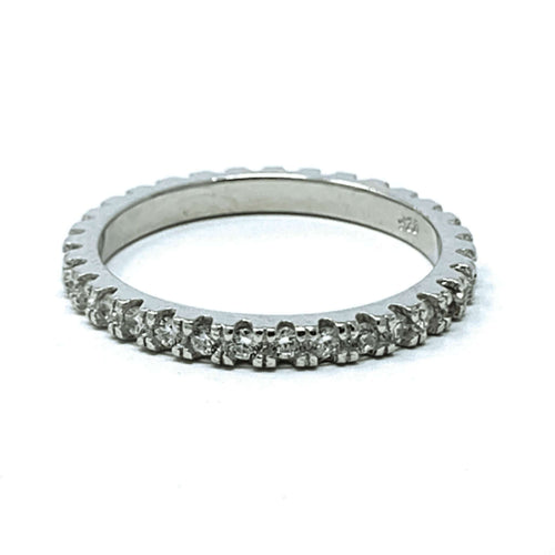 Sterling Silver Clear Cubic Zirconia Eternity Band