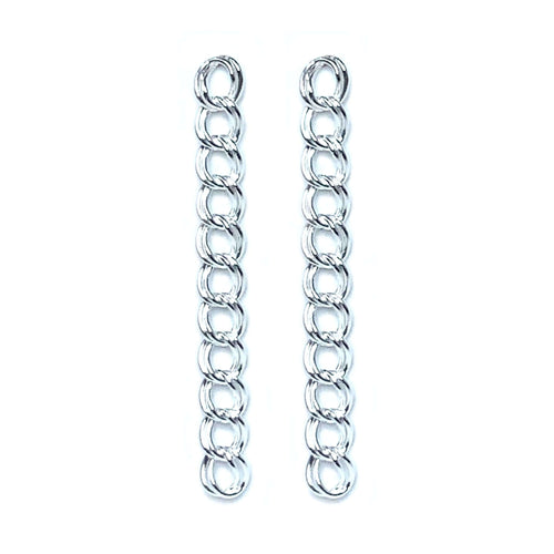 Sterling Silver Curb Chain Drop Earrings - Fine Jewelry