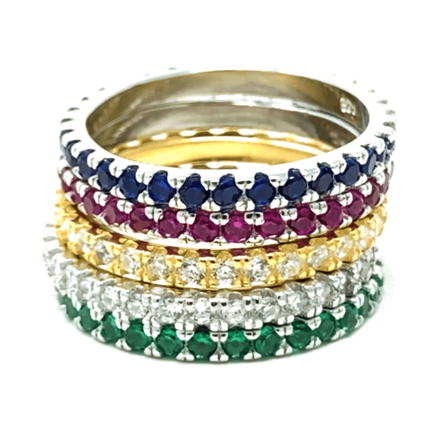 Sterling Silver CZ Eternity Bands