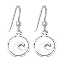 Sterling Silver Dangle Wave Earrings
