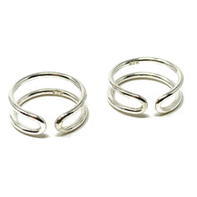 Sterling Silver Double Band Ear Cuff Earrings - SeaSpray Jewelry
