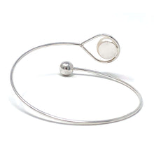 Cultured Freshwater Pearl Sterling Silver Bangle Bracelet
