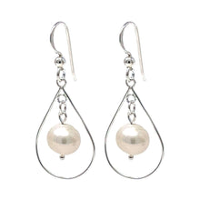 Sterling Silver Freshwater Pearl Teardrop Earrings
