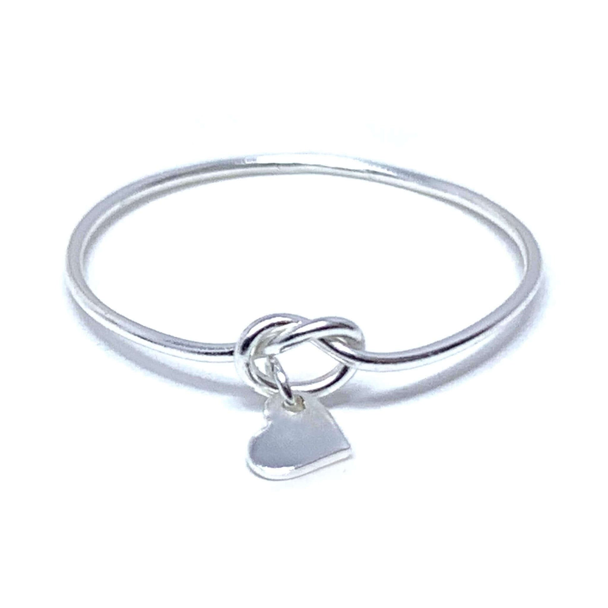 Sterling Silver Heart Love Knot Ring - Fine Jewelry