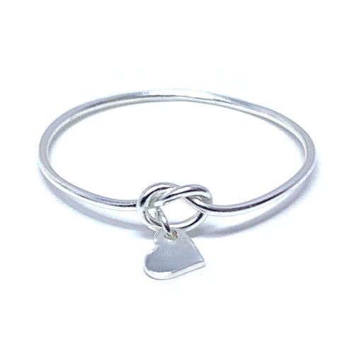 Sterling Silver Heart Love Knot Ring - Fine Jewelry