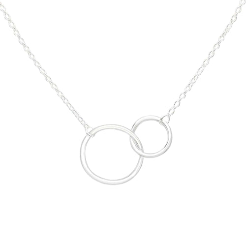 Sterling Silver Interlocking Double Circle Necklace