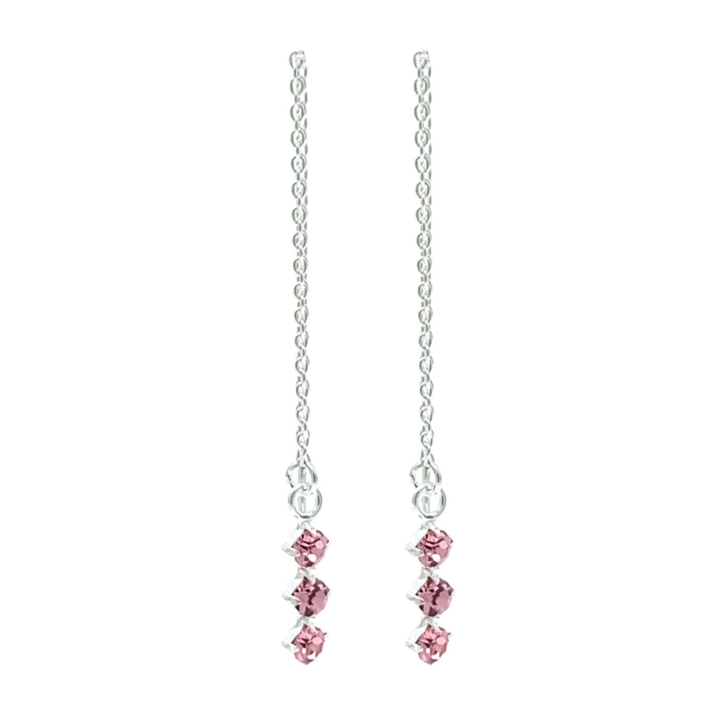 Tourmaline Cubic Zirconia Sterling Silver Threader Earrings