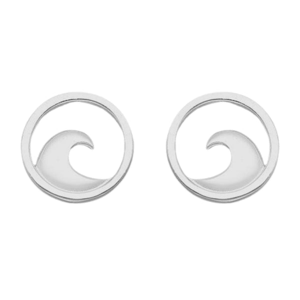 【現行品55,000円】WAVE PIERCED EARRINGS Calligraphy Wave Studs – Elaine B Jewelry