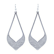 Textured Boho Silver Teardrop Earrings - Costume Fashion Jewelry
