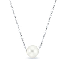 Freshwater pearl necklace gift, sterling silver, elegant white pearl
