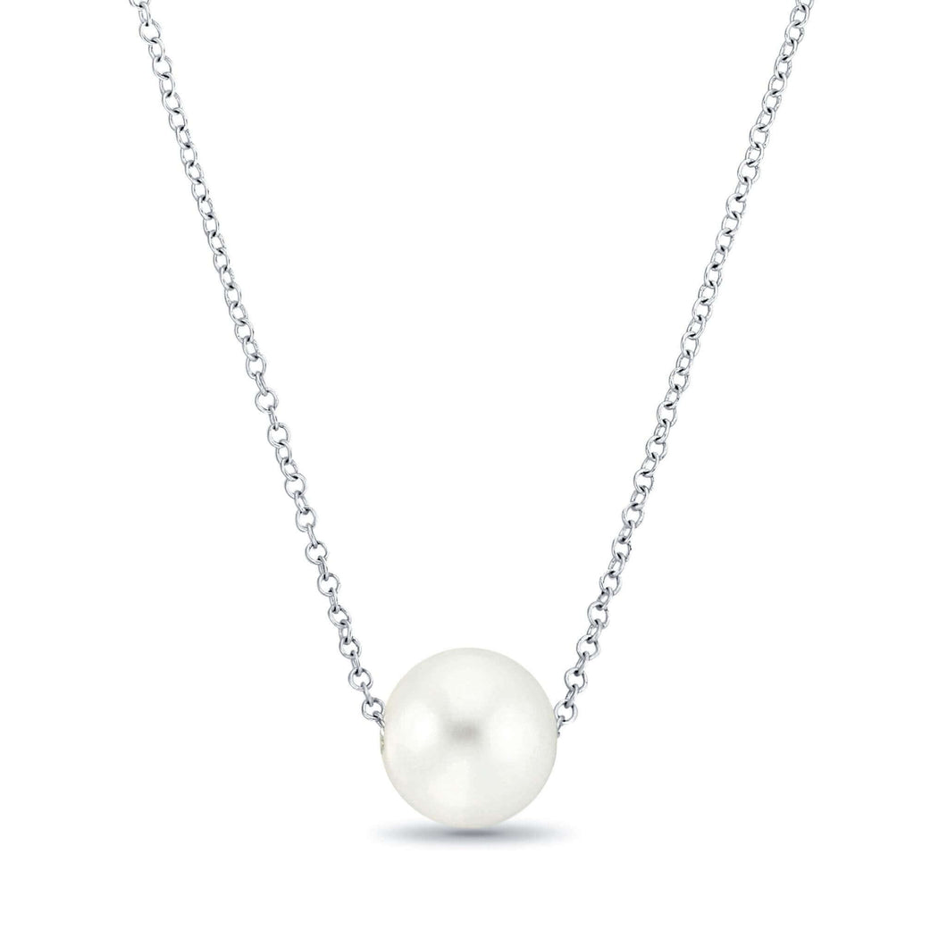 Freshwater pearl necklace gift, sterling silver, elegant white pearl
