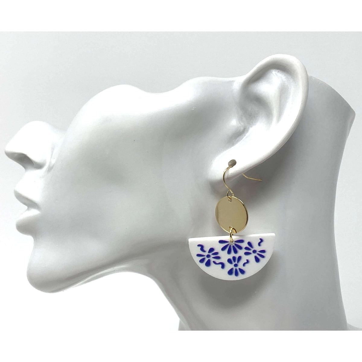 White Gold Fan Earrings