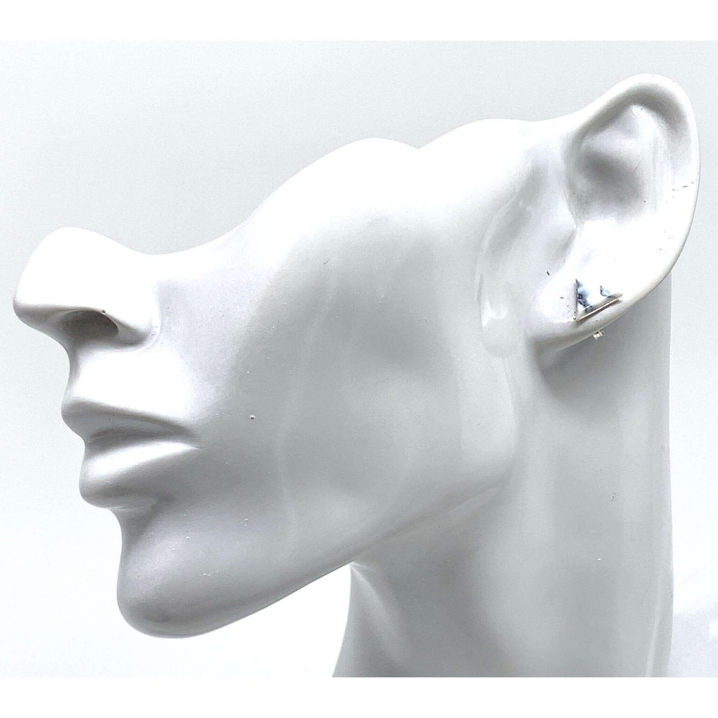 White Howlite Earrings In Sterling Silver Studs
