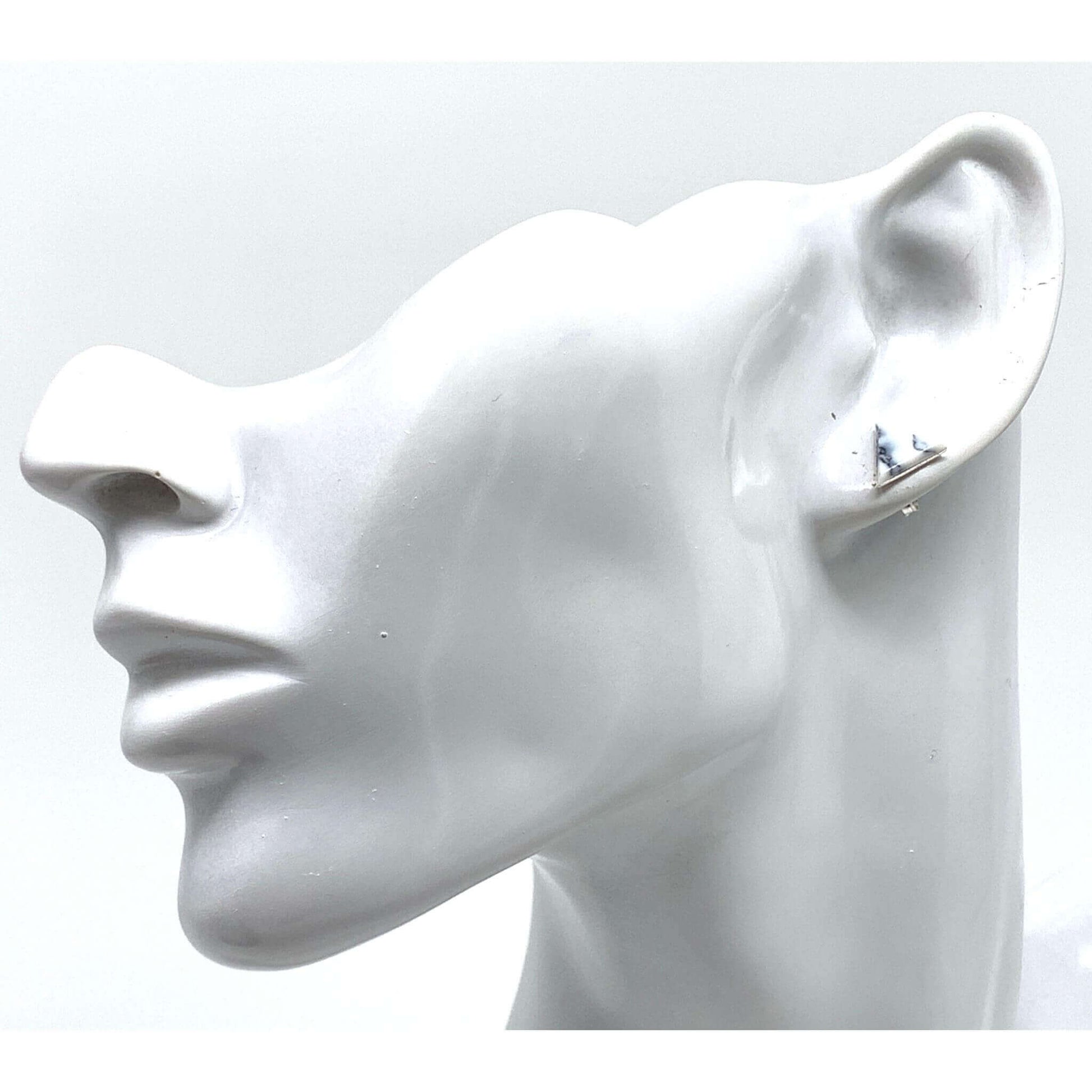 White Howlite Earrings In Sterling Silver Studs