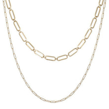Worn Gold Double Chain Necklace

